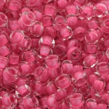 Бисер 38398 Чешский Preciosa 10/0, Прозрачный Окраска из Середины CTC, Розовый, Круглый, (УТ0002450)