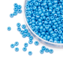 Бисер 64020 Чешский Preciosa 10/0, Непрозрачный Радужный OL, Голубой, Круглый, (УТ0002451)