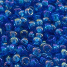 Бисер 61150 Чешский Preciosa 10/0, Прозрачный радужный TR, Синий, Круглый, (УТ0002452)