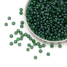 Бисер 56120 Чешский Preciosa 10/0, Прозрачный блестящий TS, Зеленый, Круглый, (УТ0002453)