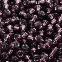 Бисер 27010 Чешский Preciosa 10/0, Прозрачный с серебряной полосой TSL, Фиолетовый, Круглый, (УТ0002482)