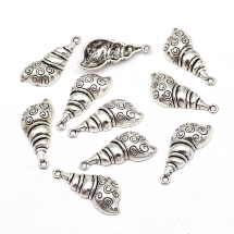 Кулон Ракушка, Металл, Цвет: Античное Серебро, Размер: 29х14х5мм, Отверстие 2мм, (УТ0002488)