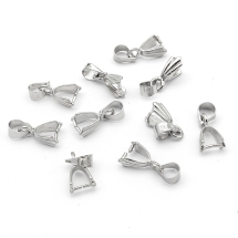 Тримач для кулонів, Залізо, Колір: Платина, Розмір: 10.67x5.93x3.04мм, Отвір 4.13мм, Пін 0.84мм, (БА000000189)