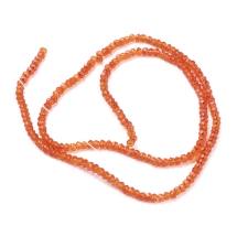 Бусины Хрустальное Стекло, Прозрачные Граненые, Рондель, Цвет: Оранжевый, Размер: 3х2мм, Отв-тие: 0.5мм, около 197шт/39см/нить, (УТ0002612)