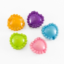 Бусины Акрил Непрозрачные, Сердце, Цвет: Микс, Размер: 14х14х6мм, Отверстие 2мм, около 100шт/50г, (УТ0002842)