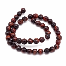 Бусины Натуральный Красный Тигровый Глаз, на нитях, Круглые, Размер: 4мм, Отверстие 1мм, около 42шт/18см/нить, (УТ0003004)