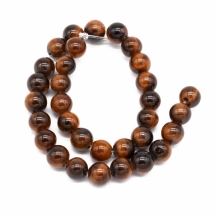 Бусины Натуральный Красный Тигровый Глаз, на нитях, Круглые, Цвет: Темно-Красный, Диаметр: 6мм, Отв. 1мм, около 29шт/18см/нить, (УТ0003005)