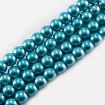 Жемчуг Бусины Стекло 6мм, Глянцевые, Круглые, Цвет: Чирок, Диаметр 6мм, Отв-тие 1мм, около 140шт/84см/нить, (УТ0003029)