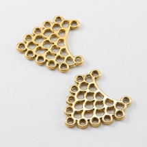 Конектор Трикутний Біжутерний сплав, 11 отворів, Колір: Античне Золото, Розмір: 23х23х1мм, Отвір 1мм, (УТ0003091)