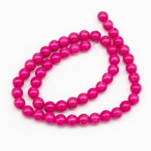 Бусины Синтетическая Бирюза Круглые, Окрашенные, Розовые, 8мм, Отверстие 1мм, около 50шт/40см/нить, (УТ0003134)