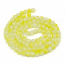 Бусины Стеклянные Двухцветные, окрашенные, круглые, Цвет: Салатовый, Диаметр: 8мм, Отверстие 1мм, около 104шт/83см/нить, (УТ0003142)