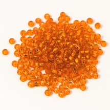 Бисер 97000 Чешский Preciosa 10/0, Прозрачный с серебряной полосой TSL, Оранжевый, Круглый, (УТ0003153)