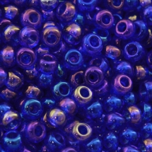 Бисер 31050 Чешский Preciosa 10/0, Прозрачный радужный TR, Синий, Круглый, (УТ0003189)