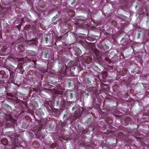 Бисер 78192 Чешский Preciosa 10/0, Прозрачный с серебряной полосой TSL, Розовый, Круглый, (УТ0003201)