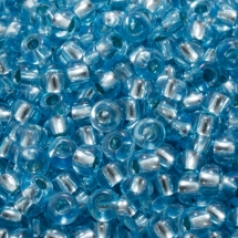 Бісер 78134 Чеський Preciosa 10/0, Прозорий зі срібною смугою TSL, Блакитний, Круглий, (УТ0003202)