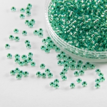 Бісер 08258 Чеський Preciosa 10/0, Кристал Прозорий CTCLS, Зелений, Круглий, (УТ0003205)