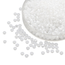 Бисер 38602 Чешский Preciosa 10/0, Прозрачный Окраска из Середины CTC, Белый, Круглый, (УТ0003207)