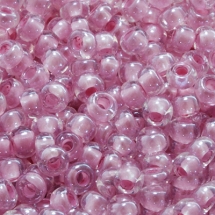 Бісер 38694 Чеський Preciosa 10/0, Прозорий Забарвлення з Середини CTC, Рожевий, Круглий, (УТ0003214)