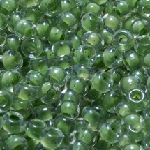 Бисер 38657 Чешский Preciosa 10/0, Прозрачный Окраска из Середины CTC, Зеленый, Круглый, (УТ0003215)