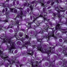 Бисер 38628 Чешский Preciosa 10/0, Прозрачный Окраска из Середины CTC, Фиолетовый, Круглый, (УТ0003219)