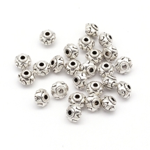 Бусины-Разделители Бижутерный Сплав, Рондель, Цвет: Античное Серебро, Размер: 7х5мм, Отверстие 2мм, (УТ0003220)