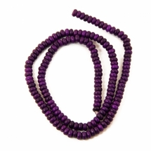 Бусины Синтетическая Бирюза, Окрашенные, На нитях, Рондель, Цвет: Фиолетовый, Диаметр: 8мм, Толщина 5мм, Отв. 1мм, около 80шт/40см/нить, (УТ0003291)