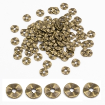 Бусины-Разделители Сплав Твист Тибетский Стиль, Круглые Плоские, Бронзовый Цвет, 7х1мм, Отверстие 1мм, (УТ0003292)