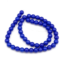 Бусины Синтетическая Бирюза Круглые, Окрашенные, Синие, 8мм, Отверстие 1мм, около 50шт/40см/нить, (УТ0003300)