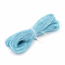 Шнур Вощеный Полиэстер, подходит для плетения браслетов, Цвет: Голубой, Размер: Диаметр 1мм, около 80м/связка, (УТ0003479)