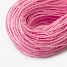 Шнур Вощений Поліестер, підходить для плетіння браслетів, Колір: Рожевий, Розмір: Діаметр 1мм, близько 80м/зв'язка, (УТ0003491)