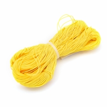 Шнур Вощений Поліестер, підходить для плетіння браслетів, Колір: Жовтий, Розмір: Діаметр 1мм, близько 80м/зв'язка, (УТ0003492)