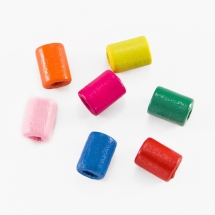 Бусины Деревянные Окрашенные, Трубка, Цвет: Микс, Размер: 10х7мм, Отв-тие 3мм, около 250шт/50г, (УТ0003501)