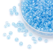 Бисер Китайский 12/0, Прозрачный Блестящий (TCL), Цвет: Голубой 117A, Круглый, (УТ0003604)