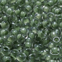 Бісер 38359 Чеський Preciosa 10/0, Прозорий Забарвлення з Середини CTC, Зелений, Круглий, (УТ0003625)