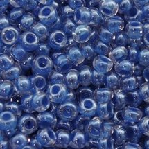 Бісер 38338 Чеський Preciosa 10/0, Прозорий Забарвлення з Середини CTC, Синій, Круглий, (УТ0003628)