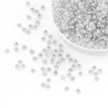Бисер 78102 Чешский Preciosa 10/0, Прозрачный с серебряной полосой TSL, Белый, Круглый, (УТ0003635)