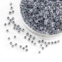 Бисер 38642 Чешский Preciosa 10/0, Прозрачный Окраска из Середины CTC, Серый, Круглый, (УТ0003641)