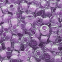 Бісер 38626 Чеський Preciosa 10/0, Прозорий Забарвлення з Середини CTC, Бузковий, Круглий, (УТ0003643)