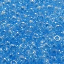 Бисер 66000 Чешский Preciosa 10/0, Прозрачный блестящий TS, Голубой, Круглый, (УТ0003658)