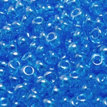 Бисер 66010 Чешский Preciosa 10/0, Прозрачный блестящий TS, Голубой, Круглый, (УТ0003659)