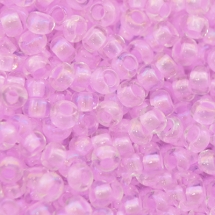 Бисер 58526 Чешский Preciosa 10/0, Прозрачный радужный TR, Розовый, Круглый, (УТ0003665)