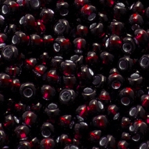 Бісер 97120 Чеський Preciosa 10/0, Прозорий зі срібною смугою TSL, Червоний, Круглий, (УТ0003667)