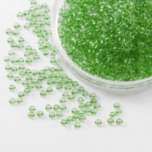 Бисер 01161 Чешский Preciosa 10/0, Прозрачный Солгель Окрашенный CSD, Зеленый, Круглый, (УТ0003677)