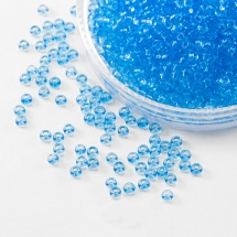 Бисер 01134 Чешский Preciosa 10/0, Прозрачный Солгель Окрашенный CSD, Синий, Круглый, (УТ0003678)