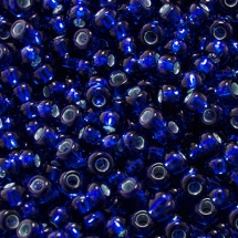 Бисер 37080 Чешский Preciosa 10/0, Прозрачный с серебряной полосой TSL, Синий, Круглый, (УТ0003687)
