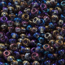Бисер 41010 Чешский Preciosa 10/0, Прозрачный радужный TR, Сиреневый, Круглый, (УТ0003690)