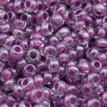 Бісер 38627 Чеський Preciosa 10/0, Прозорий Забарвлення з Середини CTC, Бузковий, Круглий, (УТ0003696)