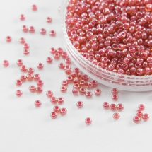 Бисер 11028 Чешский Preciosa 10/0, Прозрачный радужный TR, Розовый, Круглый, (УТ0003703)