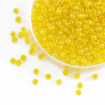 Бисер 86010 Чешский Preciosa 10/0, Прозрачный блестящий TS, Желтый, Круглый, (УТ0003710)
