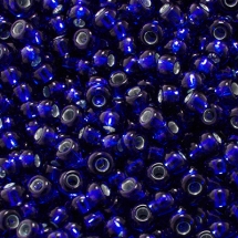 Бисер 67300 Чешский Preciosa 10/0, Прозрачный с серебряной полосой TSL, Синий, Круглый, (УТ0003714)